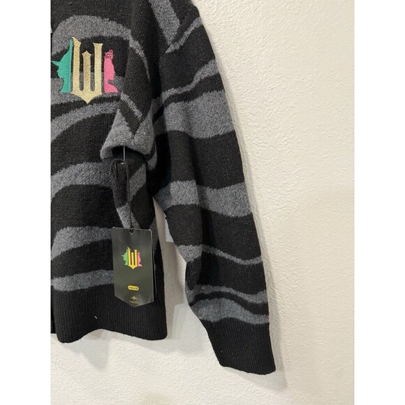 Wicked Graphic Cardigan Paul Tazewell By Target Black/Gray Zebra Strip XL - Picture 4 of 6